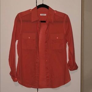 Coral cotton equipment button up shirt